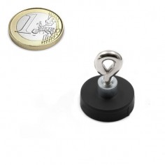 BASE MAGNÉTICA NEODIMIO Ø 22 mm GOMA NEGRA HEMBRILLA