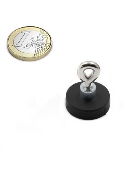 BASE MAGNÉTICA NEODIMIO Ø 22 mm GOMA NEGRA HEMBRILLA