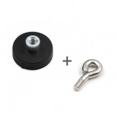 BASE MAGNÉTICA NEODIMIO Ø 22 mm GOMA NEGRA HEMBRILLA 2