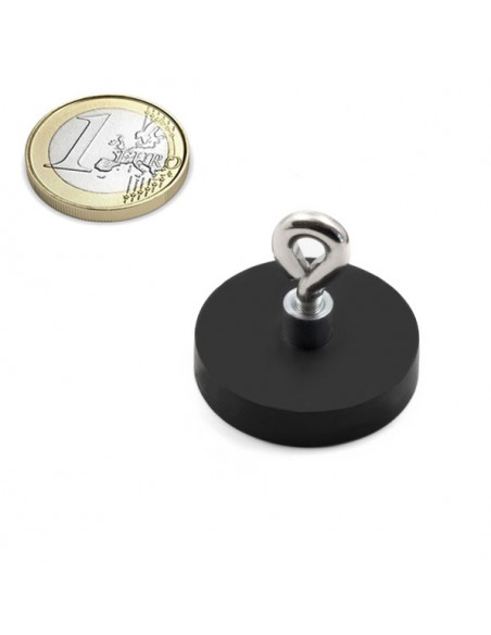BASE MAGNÉTICA NEODIMIO Ø 31 mm GOMA NEGRA HEMBRILLA