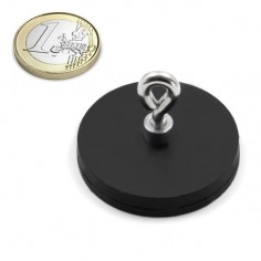 BASE MAGNÉTICA NEODIMIO Ø 43 mm GOMA NEGRA HEMBRILLA