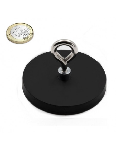 BASE MAGNÉTICA NEODIMIO Ø 66 mm GOMA NEGRA HEMBRILLA