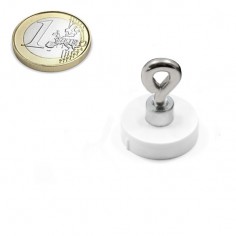 BASE MAGNÉTICA NEODIMIO Ø 22 mm GOMA BLANCA HEMBRILLA