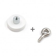 BASE MAGNÉTICA NEODIMIO Ø 22 mm GOMA BLANCA HEMBRILLA 2