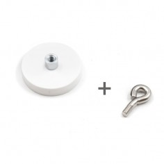 BASE MAGNÉTICA NEODIMIO Ø 31 mm GOMA BLANCA HEMBRILLA 2