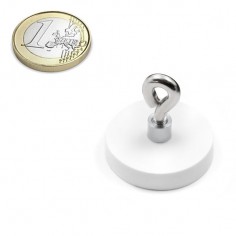 BASE MAGNÉTICA NEODIMIO Ø 31 mm GOMA BLANCA HEMBRILLA