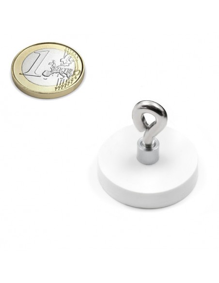 BASE MAGNÉTICA NEODIMIO Ø 31 mm GOMA BLANCA HEMBRILLA