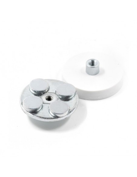 BASE MAGNÉTICA NEODIMIO Ø 31 mm GOMA BLANCA HEMBRILLA