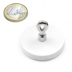 BASE MAGNÉTICA NEODIMIO Ø 43 mm GOMA BLANCA HEMBRILLA