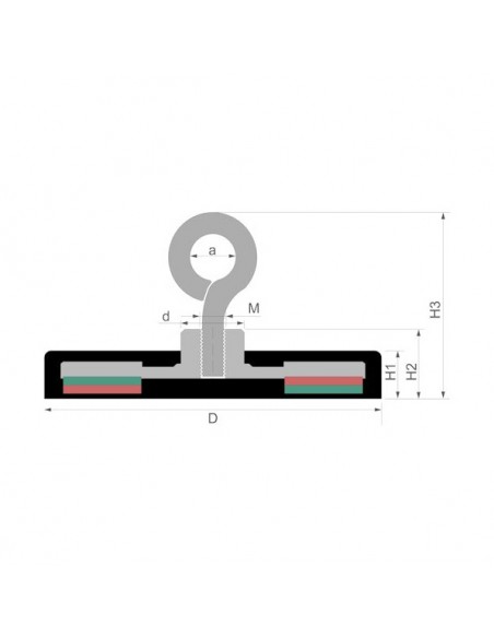BASE MAGNÉTICA NEODIMIO Ø 43 mm GOMA BLANCA HEMBRILLA