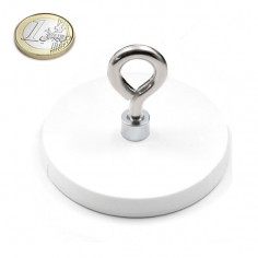 BASE MAGNÉTICA NEODIMIO Ø 66 mm GOMA BLANCA HEMBRILLA