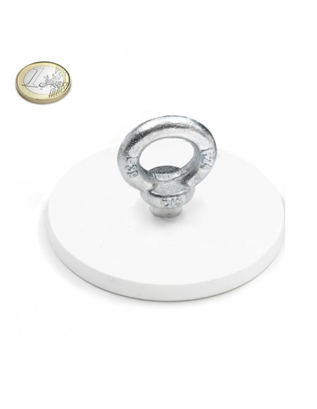 BASE MAGNÉTICA NEODIMIO Ø 88 mm GOMA BLANCA HEMBRILLA