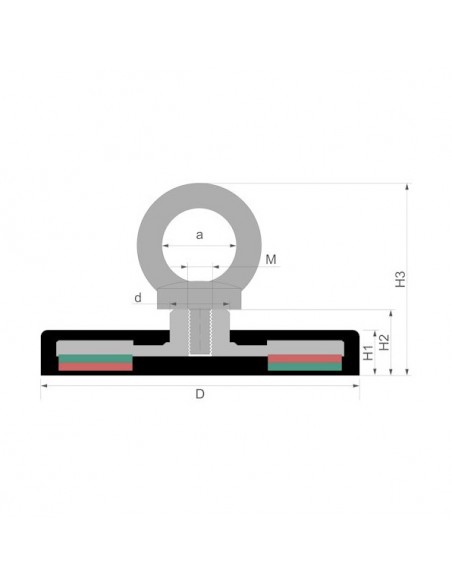 BASE MAGNÉTICA NEODIMIO Ø 88 mm GOMA BLANCA HEMBRILLA