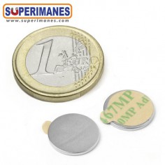 IMÁN NEODIMIO DISCO Ø 12,5x1 mm ADHESIVO