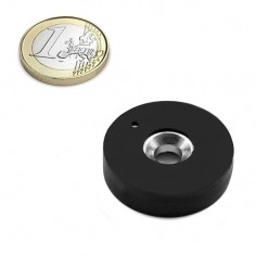 IMÁN NEODIMIO PARA ATORNILLAR Ø 27 mm GOMA NEGRA