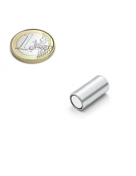 Base magnética neodimio cilíndrica 10x20 mm revestimiento liso (BMCP-10)