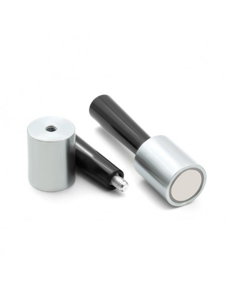 Base magnética neodimio cilíndrica 32x40 mm M8 (BMCR-32) - con mango