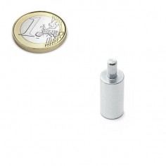 Base magnética neodimio cilíndrica 10x28 mm vástago liso Ø 4mm (BMCL-10)