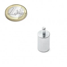 Base magnética neodimio cilíndrica 13x28 mm vástago liso Ø 4mm (BMCL-13)