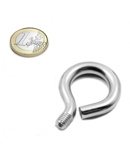 Hembrillas con rosca M8 metálico - Moneda euro
