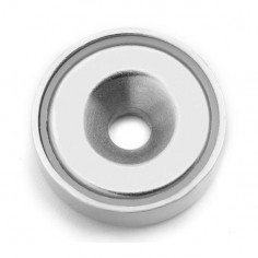 Base magnética neodimio Ø 66 mm avellanada - Comparativa con moneda euro 2