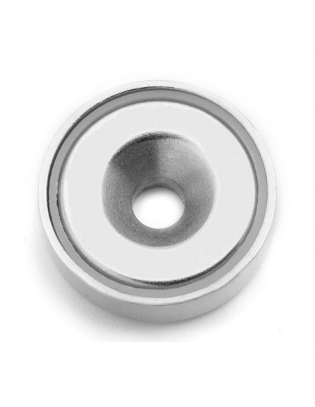 Base magnética neodimio Ø 66 mm avellanada - Frontal