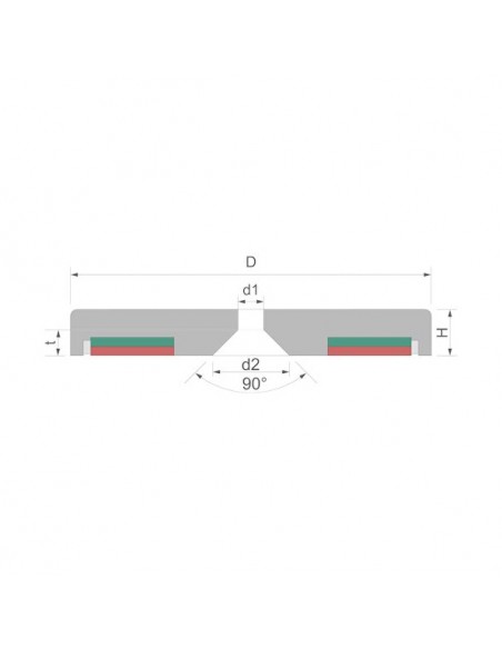 Base magnética neodimio Ø 66 mm avellanada - Plano
