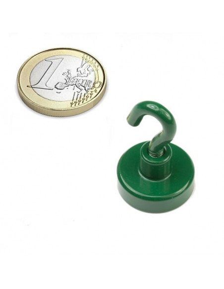 Base magnética neodimio Ø 20 mm gancho verde - comparativa