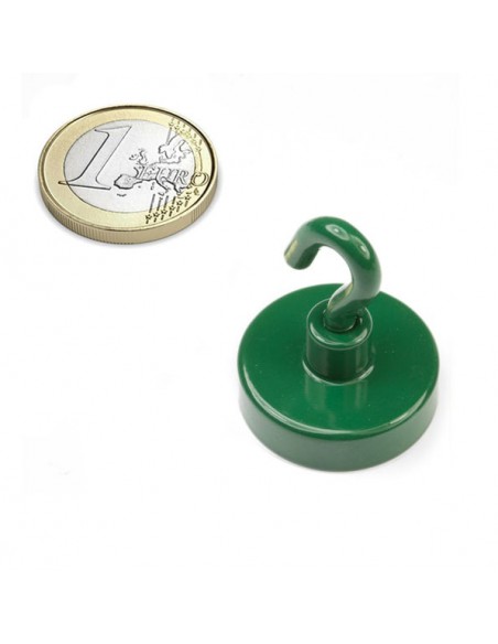 Base magnética neodimio Ø 25 mm gancho verde - comparativa