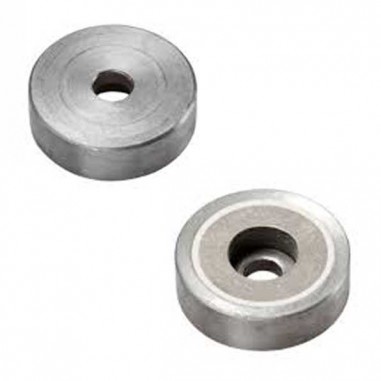 Base magnética samario Ø 20 mm con taladro cilíndrico.