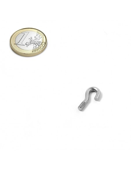 Ganchos rosca métrica 3 mm GM-3 comparación moneda