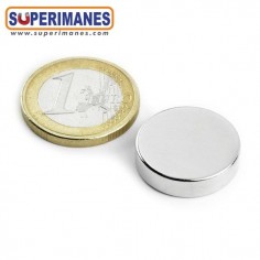 IMÁN SAMARIO DISCO Ø 20x5 mm DIAMETRAL NIQUELADOS