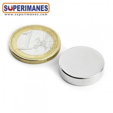 IMÁN SAMARIO DISCO Ø 20x5 mm DIAMETRAL NIQUELADOS