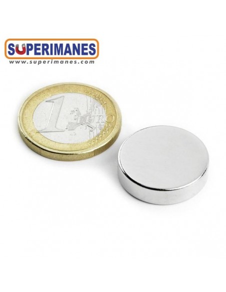 IMÁN SAMARIO DISCO Ø 20x5 mm DIAMETRAL NIQUELADOS