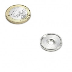 Base metálica para atornillar Ø interior 17 mm con borde