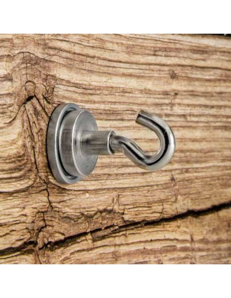Base metálica para atornillar Ø interior 17 mm con borde - con imán gancho