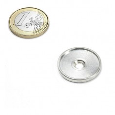 Base metálica para atornillar Ø interior 21 mm con borde