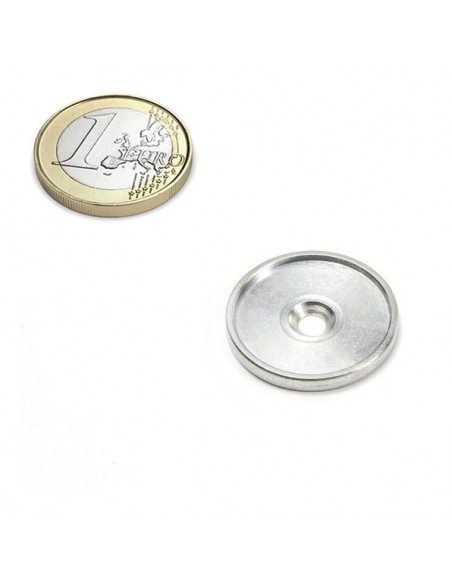 Comparativa disco metálico Ø26 mm con moneda