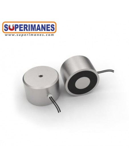 ELECTROIMÁN PERMANENTE Ø 30x25mm NEODIMIO - vista trasera y lateral