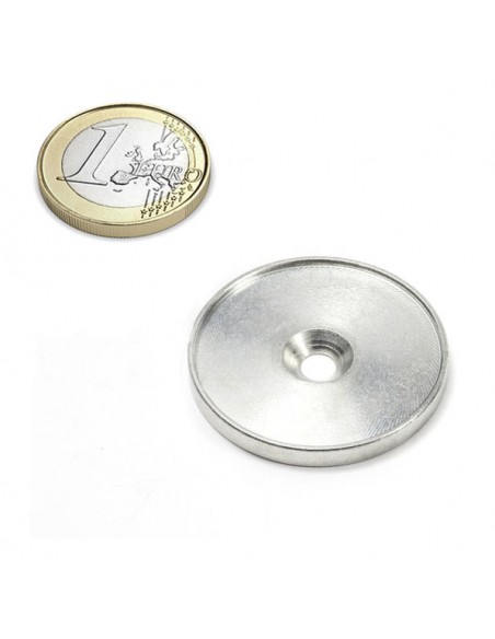 Base metálica para atornillar Ø interior 33 mm con borde