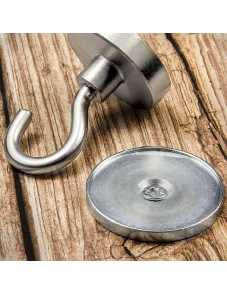 Base metálica para atornillar Ø interior 33 mm con borde para imán