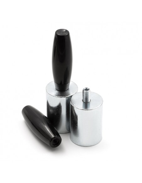 Mango de apriete plástico M6 instalado en imanes cilíndricos