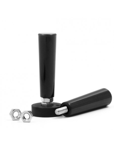 Dos mangos plásticos con vástago roscado M4 – vistas diferentes