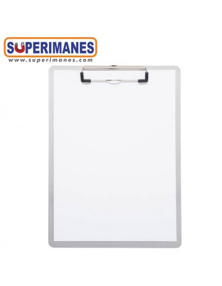 Carpeta aluminio con pinza, para A4, magnética neodimio - con papel