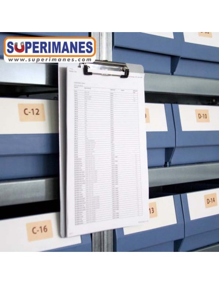 Carpeta aluminio con pinza, para A5, magnética neodimio - colocada