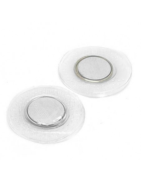 Imán neodimio para coser Ø 18X2 mm 1 cara PVC redondo pack 2 reverso