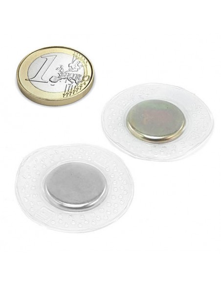 Imán neodimio para coser Ø 18X2 mm 1cara PVC redondo pack 2