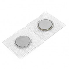 Imán neodimio para coser Ø 18X2 mm  a 1 cara PVC cuadrado 2