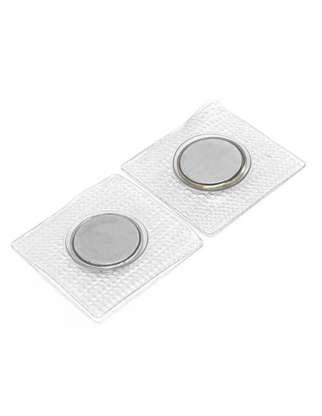 Iman neodimio para coser 18x2mm 1cara PVC cuadrado pack 2 ud