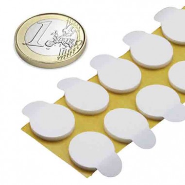 Adhesivo 2 caras Ø 10 mm foam - comparativo moneda